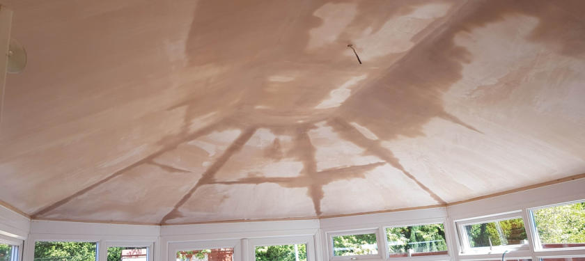 conservatory ceiling plastered in Stockport