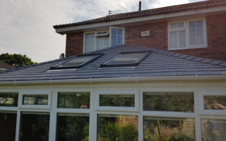 new conservatory roof with electric velux roof windows